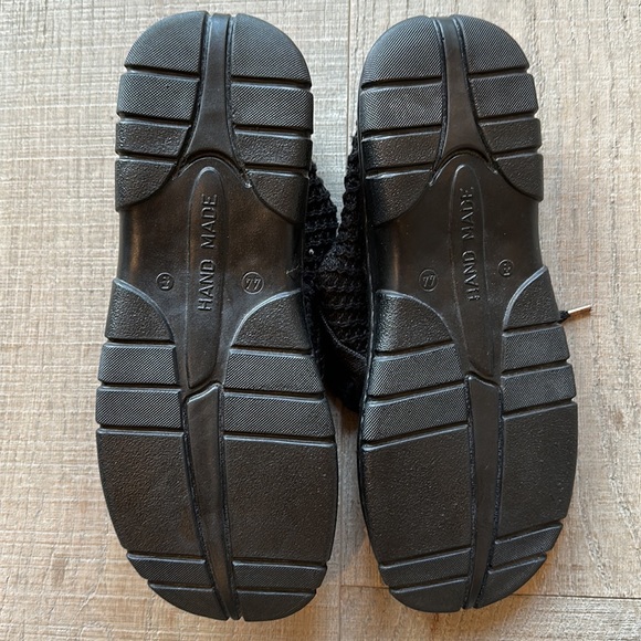 ALL HEMP Upper Rawganique Glue Free Handmade Knit Black Shoes Size 10.5-11 - Picture 7 of 10